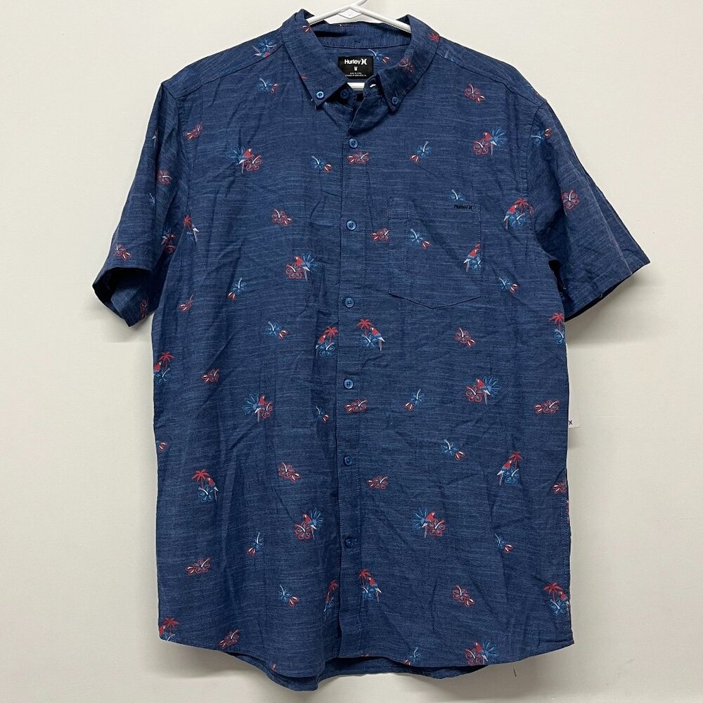 Men's Hurley OAO Stretch Print Short Sleeve Button Front Shirt